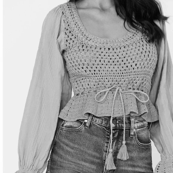 NWT Free People Size XS Megan Crochet top
Black. Open back Puffed sleeves - Picture 8 of 14